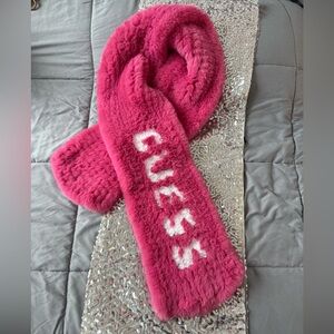 Guess Hot Pink Faux Fur Scarf